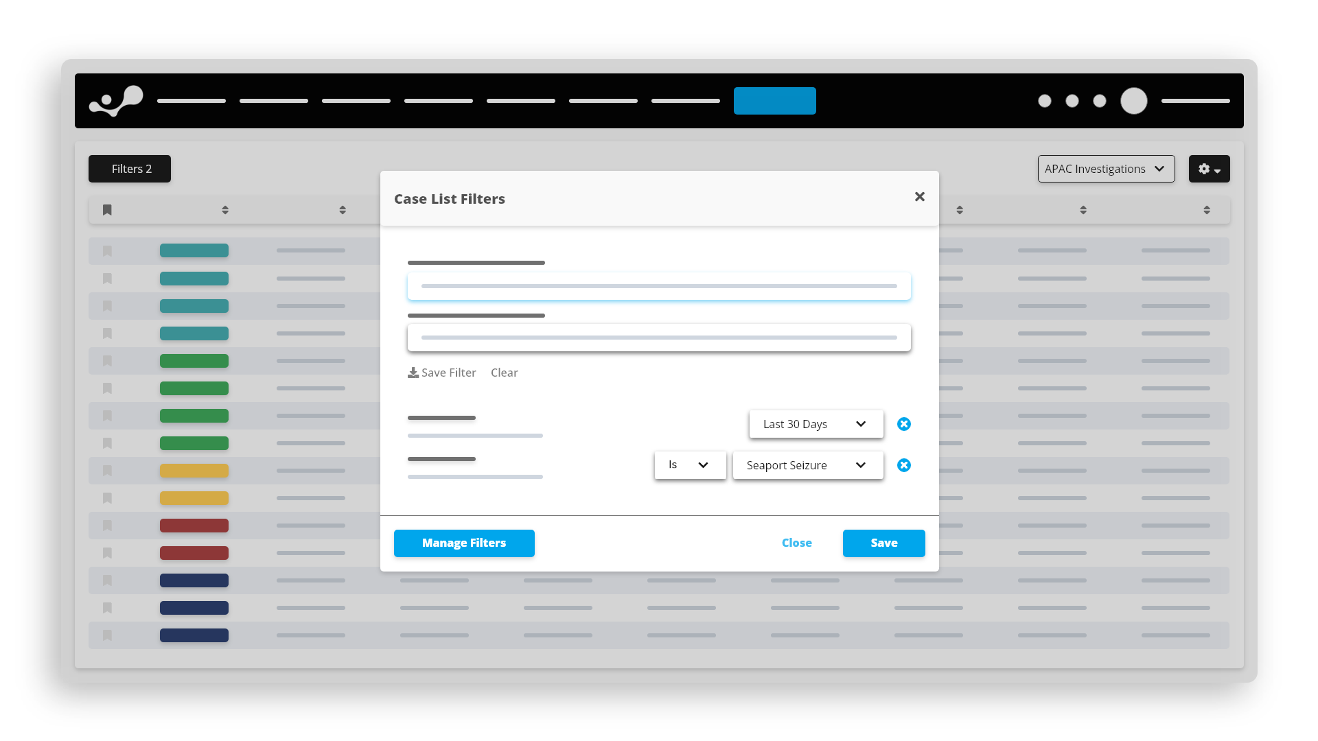 Scout Case List Filtering